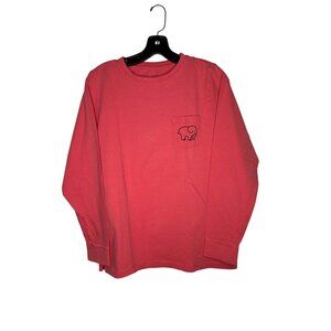 Ivory Ella Women's Organic Cotton Long Sleeve Coral Shirt W/ Elephant Large